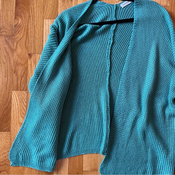 Women’s Teal Blue Green Cozy Knit Cardigan Sweater - Picture 5 of 7